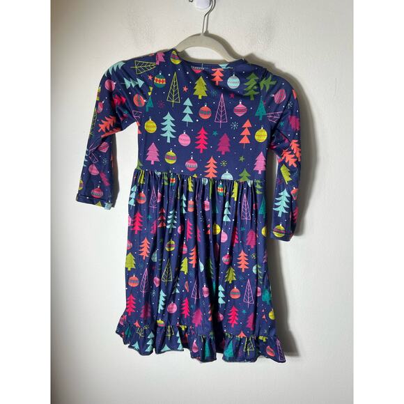 East Rose Girls Christmas Pattern Long Sleeve Dress Sz 7-8T - Picture 2 of 3